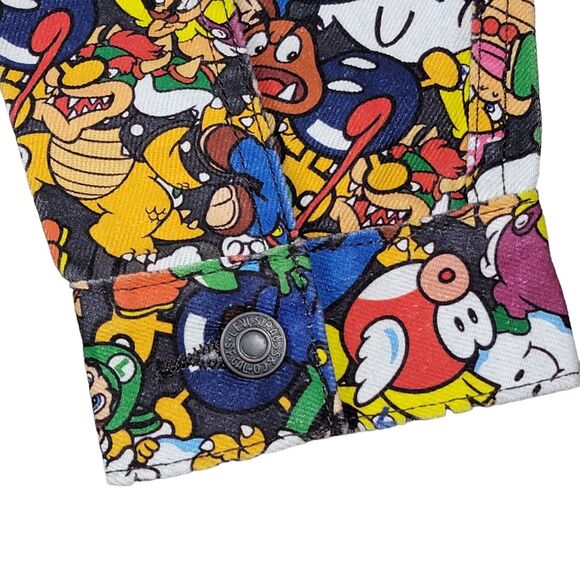 Levis x Super Mario Bros Jean Jacket Womens‎ Small Cropped Graphic Print New - Picture 5 of 12
